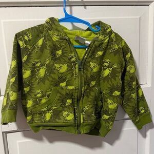 Dr. Seuss Lime Green Grinch Kids Zip-Up Hoodie